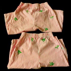 Pair of pink/white striped pants | size 4T & 2T